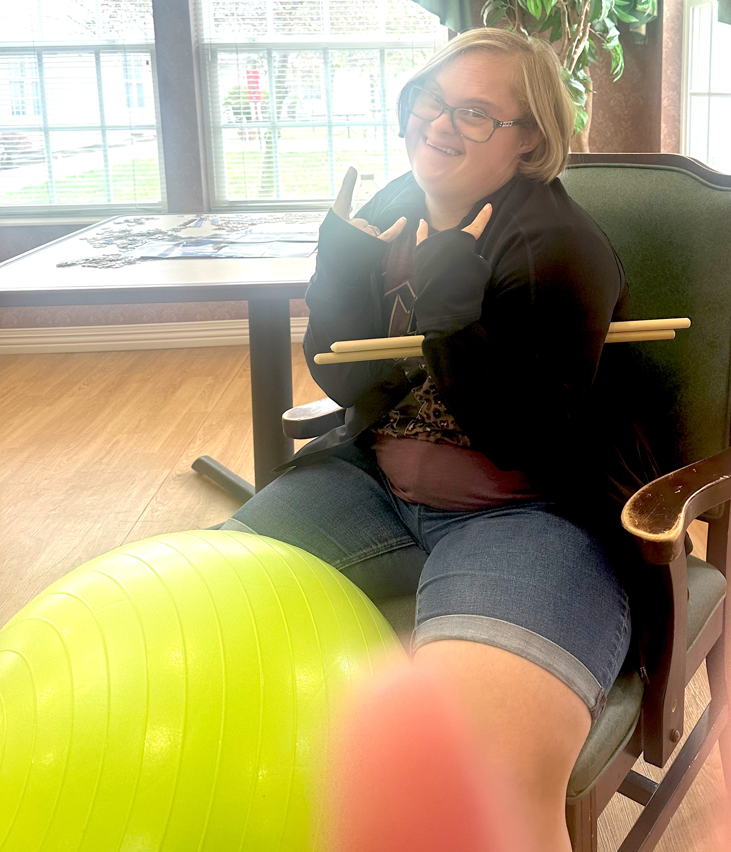 Our Friends from Lima Capabilities Stop in for Music Therapy- 2