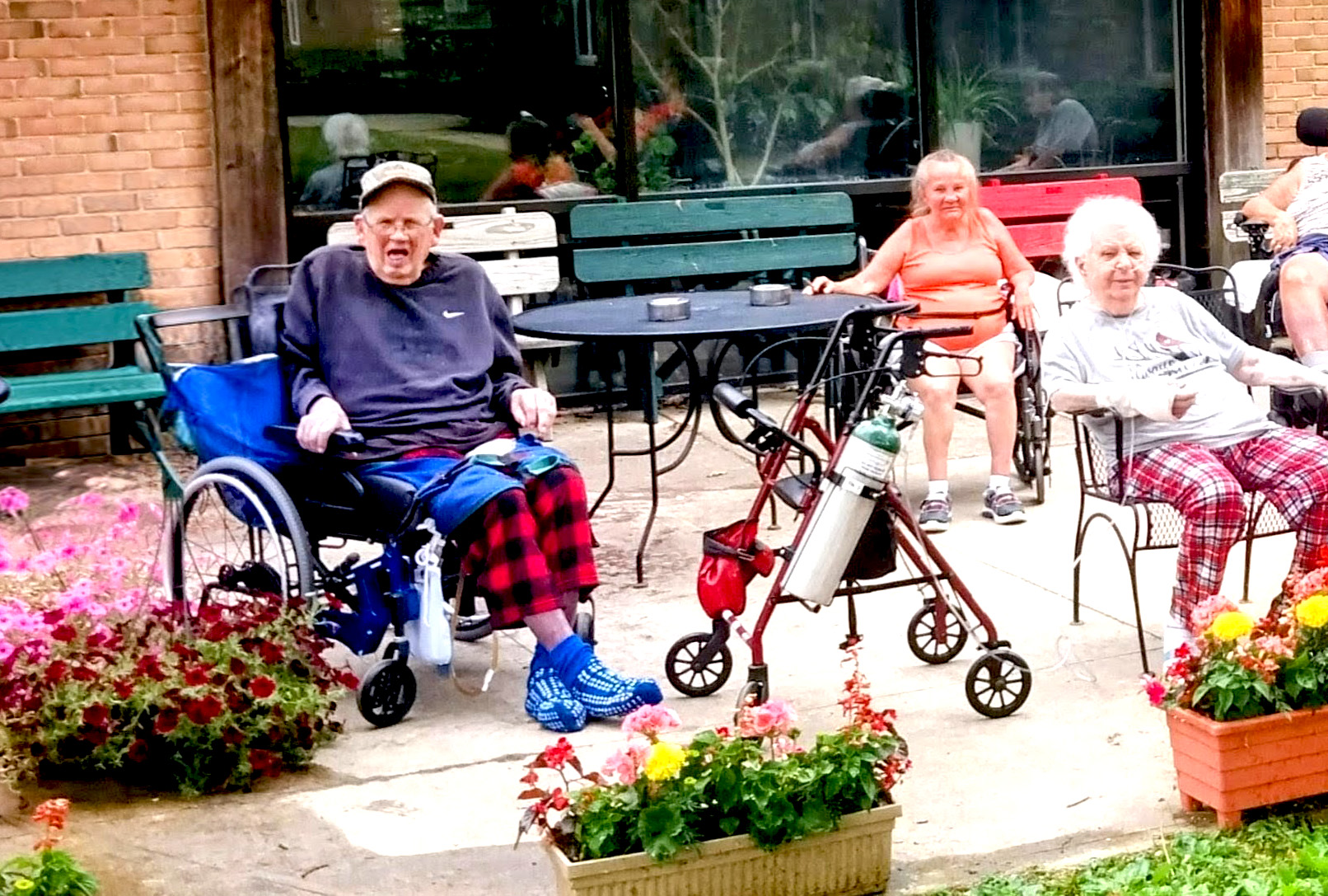 Enjoying the Beautiful Patio Flowers - Thank you Alta Greenhouse! 