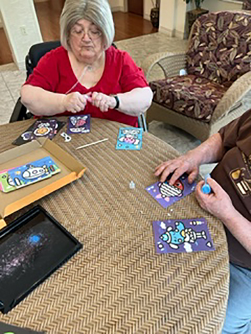 Lois Doing Sand Art