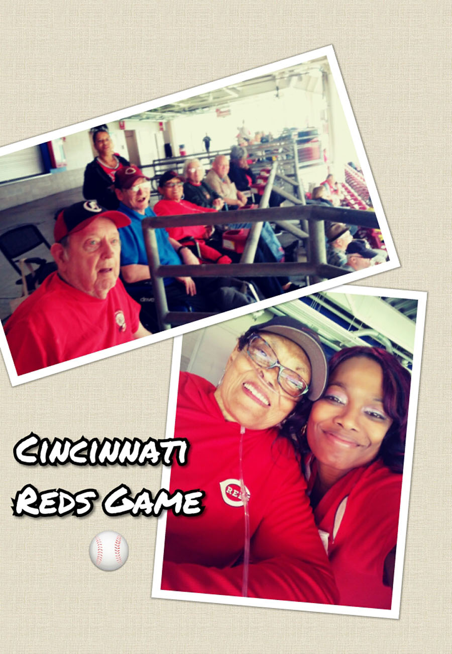 Having fun at the Reds game!