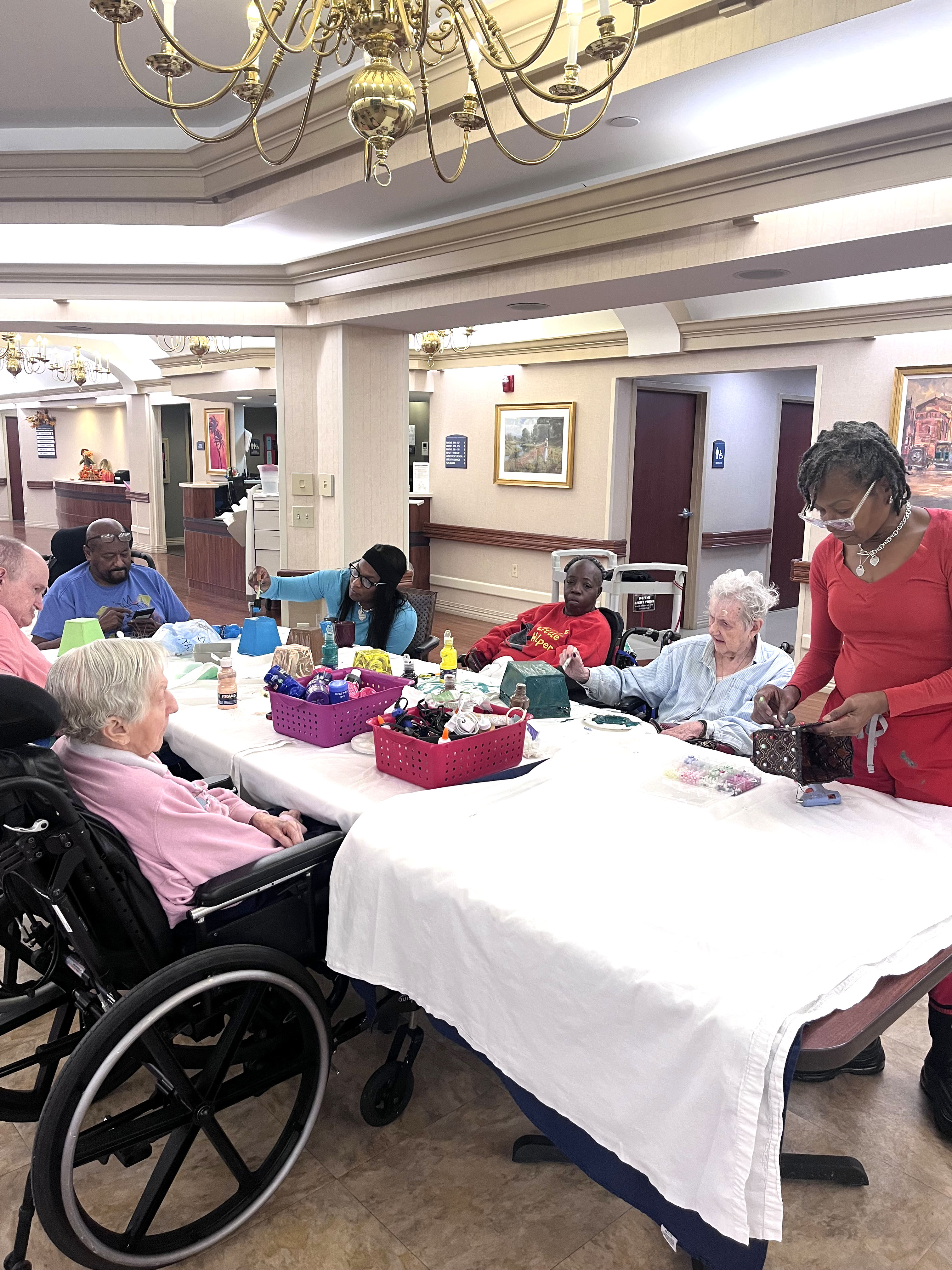 Making Centerpieces - Liberty Nursing Center of Colerain - 3